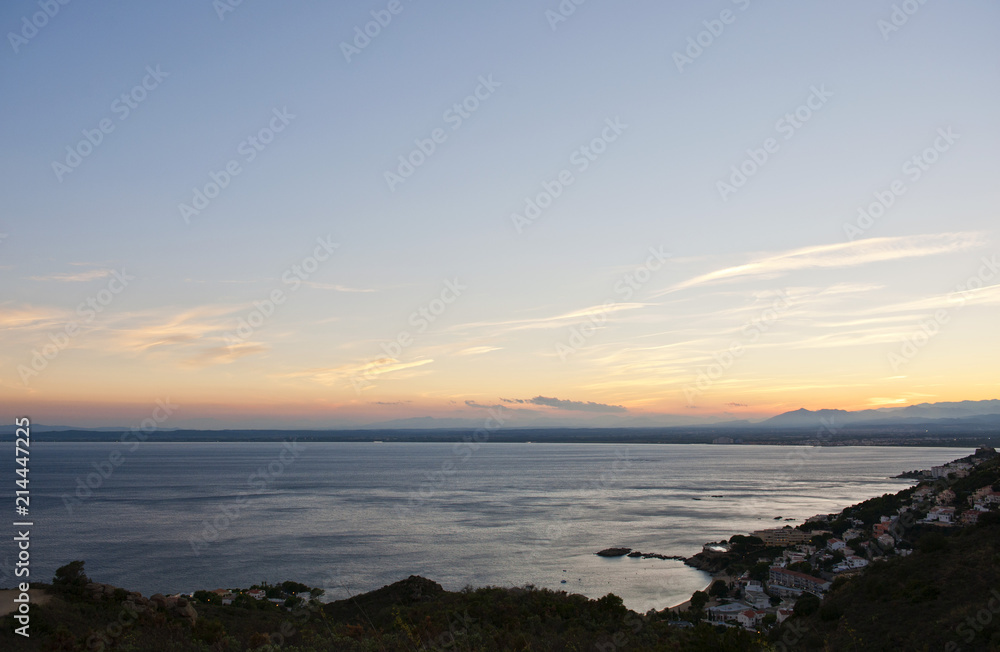 Bucht von Canyelles im Abendlicht, Rosas, Costa Brava; Katalonien; Spanien; Mittelmeer