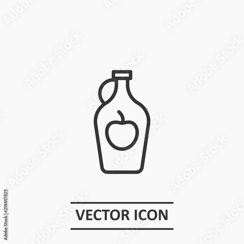 Outline apple cider icon illustration,vector vinegar sign symbol