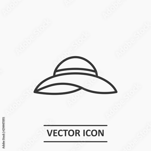 Outline summer hat icon illustration,vector fashion sign symbol