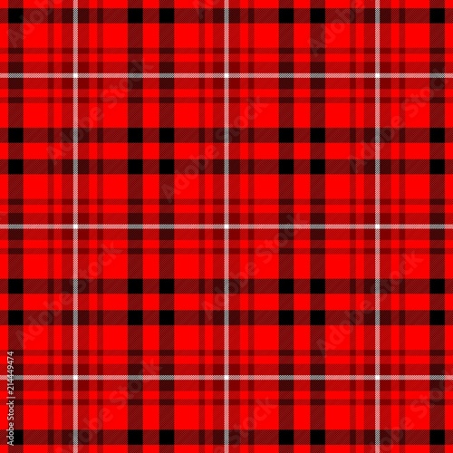 checked diamond tartan plaid scotch kilt fabric seamless pattern texture background - bright and dark red, black, white color
