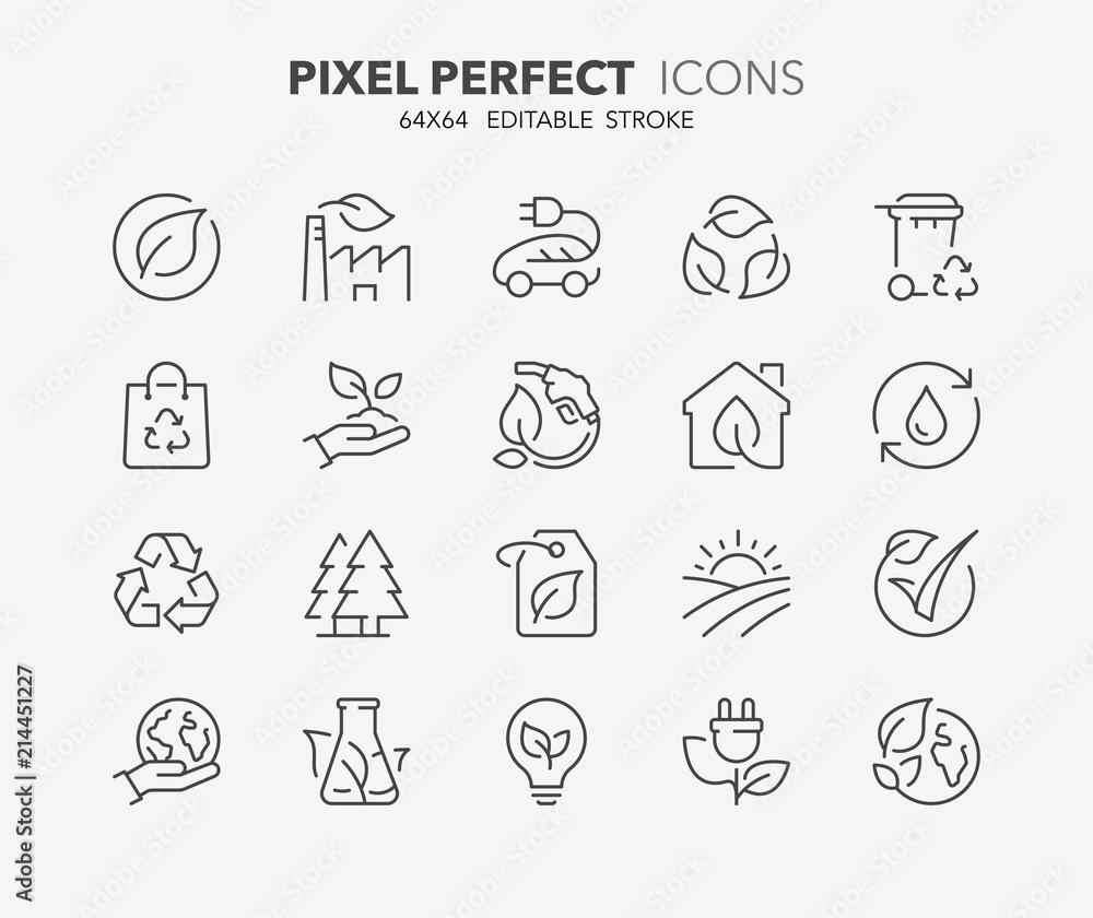 ecology thin line icons ecology thin line icons