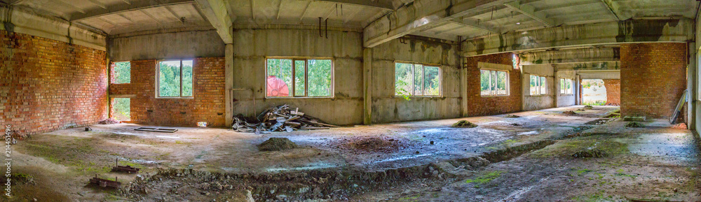 empty deserted room of an abandoned building in the middle of a wide, dense forest empty deserted room of an abandoned building in the middle of a wide, dense forest