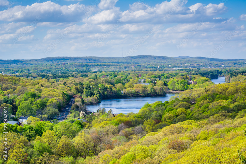 View of the Mill River from East Rock in New Haven, Connecticut. View of the Mill River from East Rock in New Haven, Connecticut.