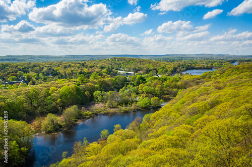 View of the Mill River from East Rock in New Haven, Connecticut.