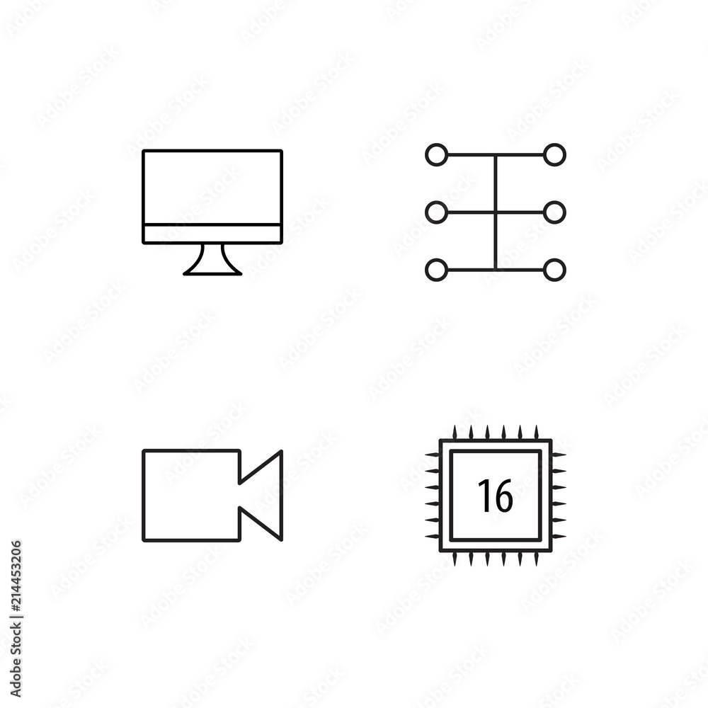 Electrical Devices linear icons set. Simple outline vector icons