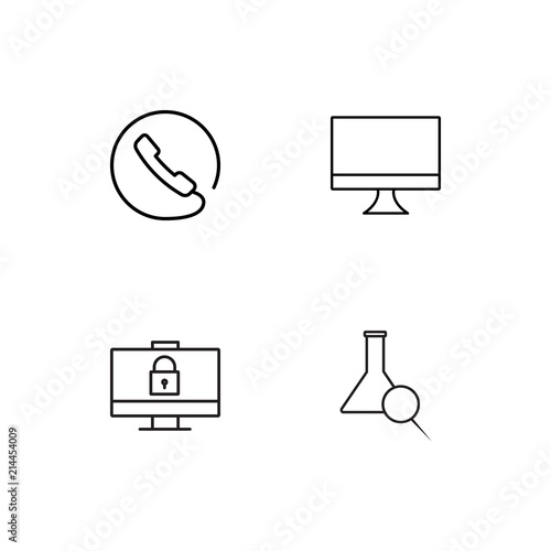 Science linear icons set. Simple outline vector icons photo