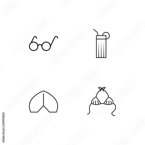 Summer linear icons set. Simple outline vector icons