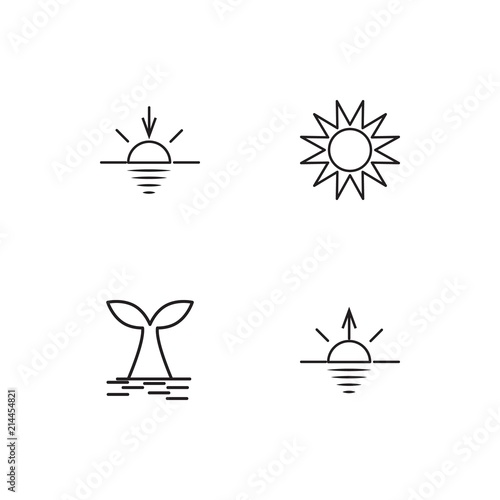 Summer linear icons set. Simple outline vector icons