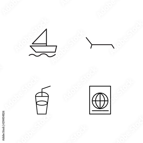 Summer linear icons set. Simple outline vector icons
