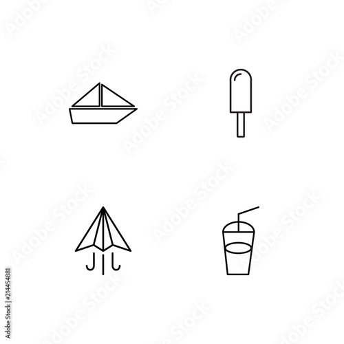 Summer linear icons set. Simple outline vector icons