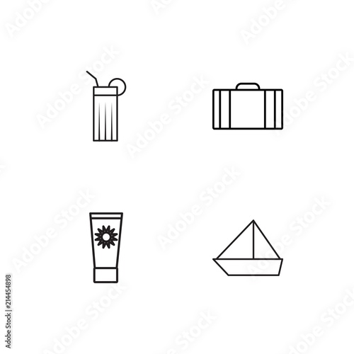 Summer linear icons set. Simple outline vector icons