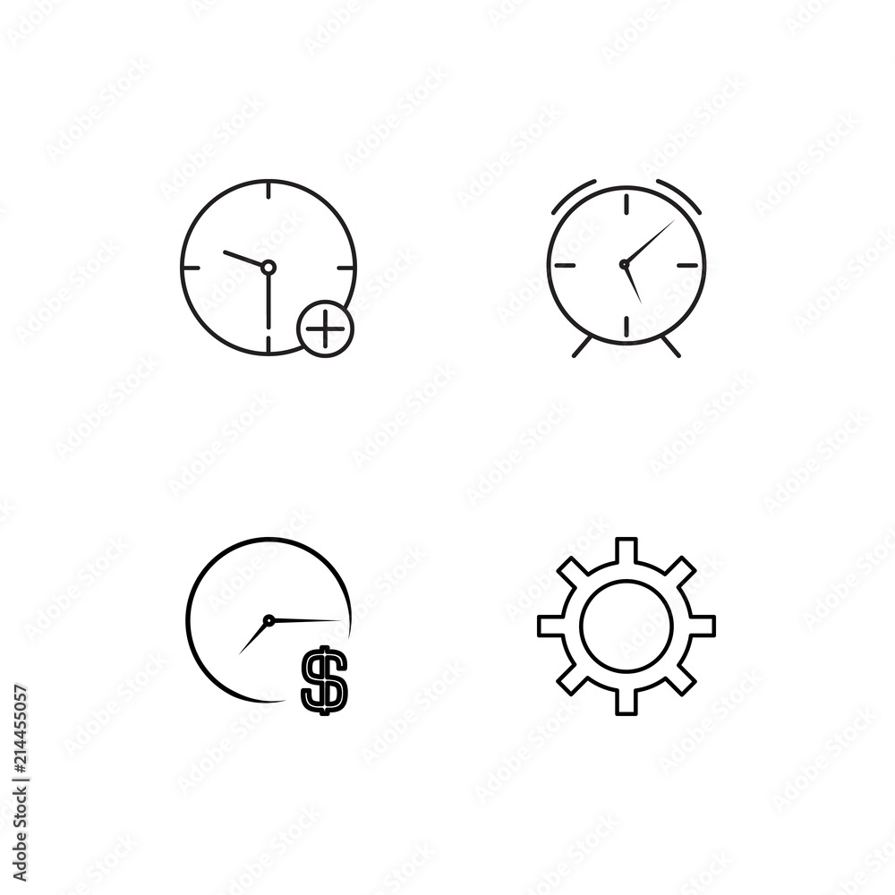 Time linear icons set. Simple outline vector icons Time linear icons set. Simple outline vector icons