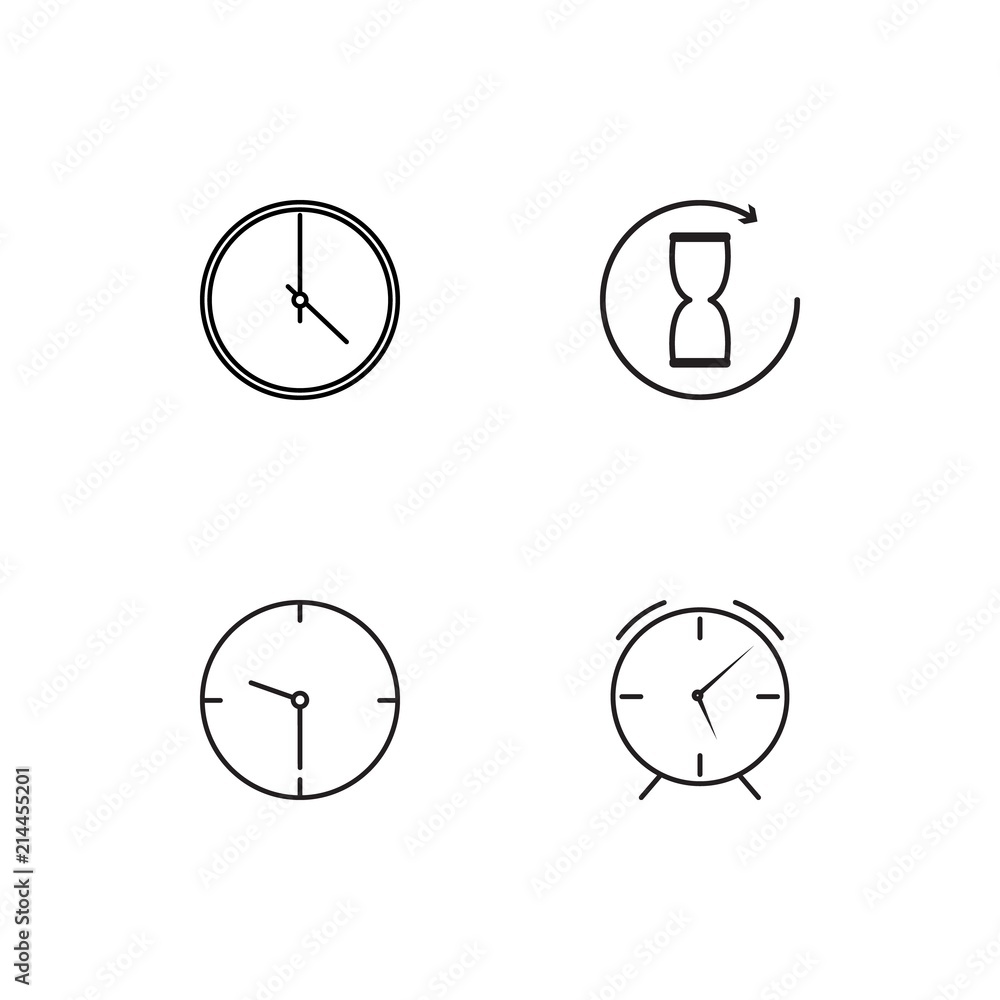 Time linear icons set. Simple outline vector icons Time linear icons set. Simple outline vector icons