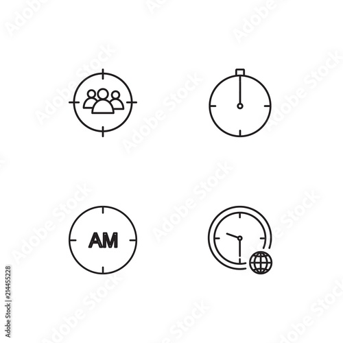 Time linear icons set. Simple outline vector icons