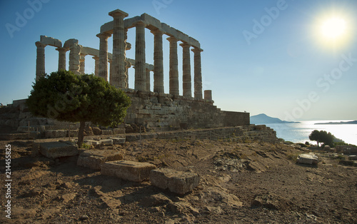 Cape Sounion Temple of Poseidon, Athens Greece photo