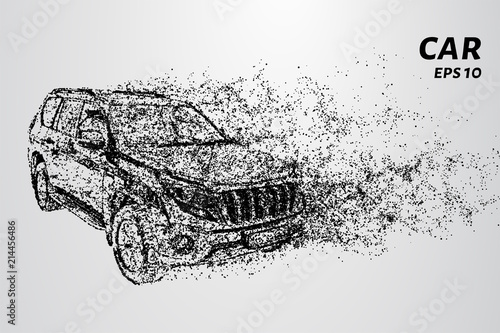 Car front view. SUV consists of circles and dots.