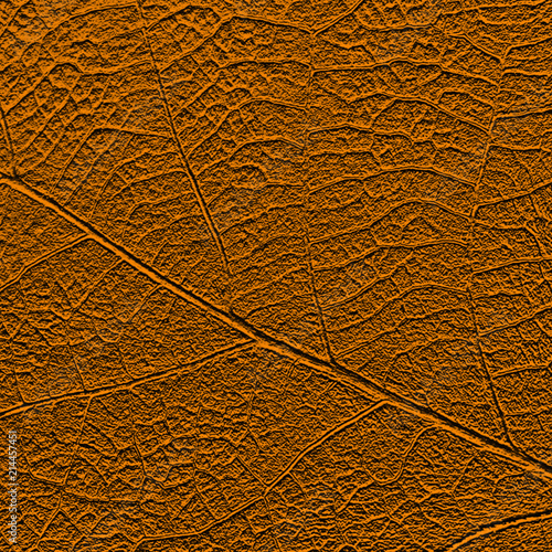 Natural leaf orcher-colored texture with streaky mesh, imitation stamping. May be used as background