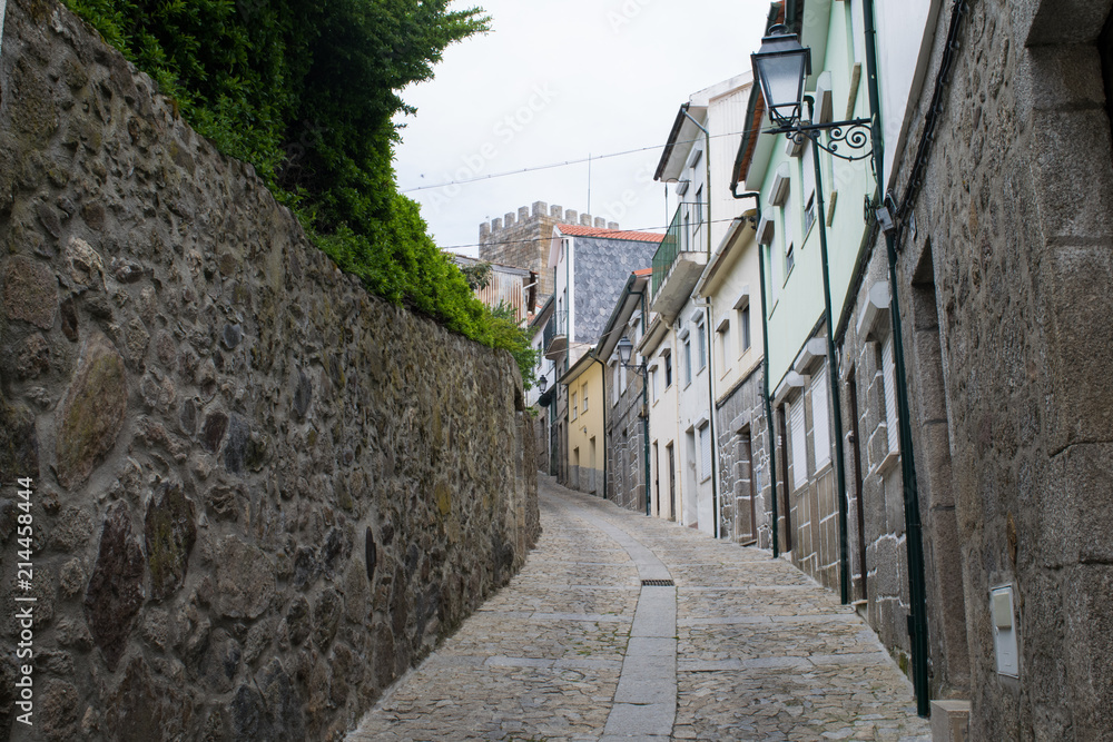 Empty streets in the Castle District of Lamego, Portugal