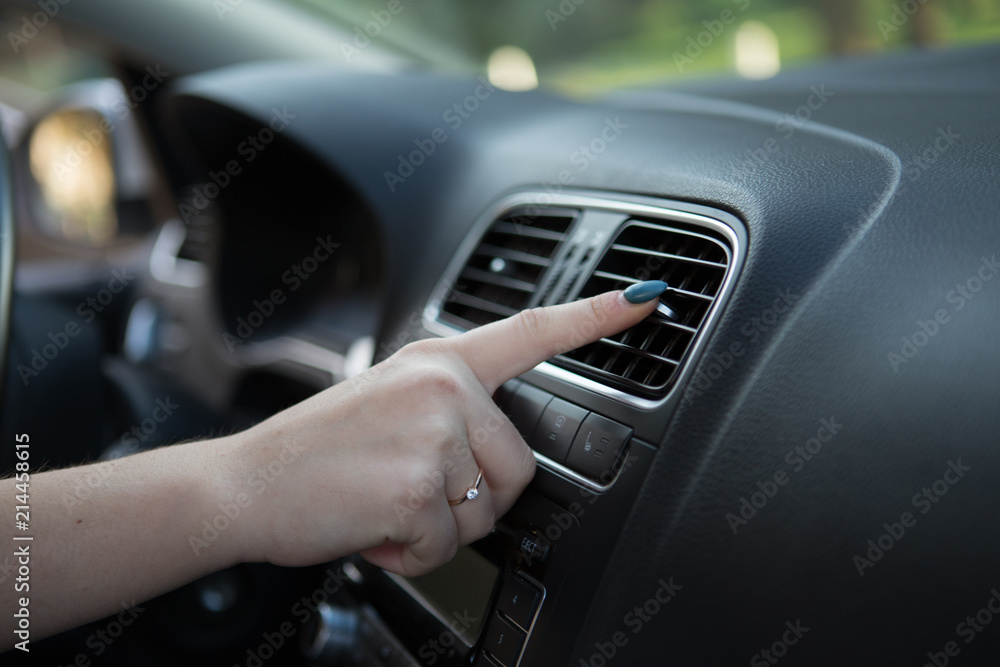 Car air conditioning system. Auto interior