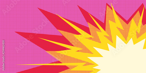 pop art explosion red yellow on the right