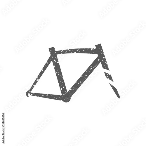 Bicycle frame icon in grunge texture. Vintage style vector illustration.