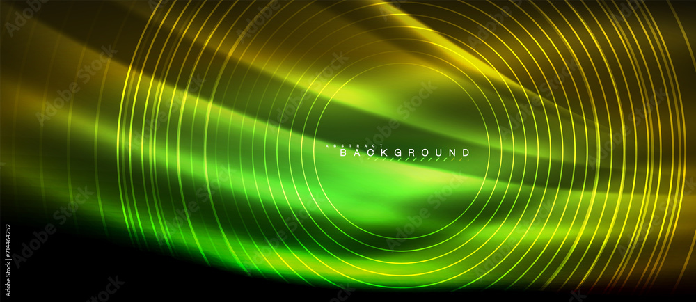 Neon glowing lines, magic energy space light concept, abstract background wallpaper design Neon glowing lines, magic energy space light concept, abstract background wallpaper design