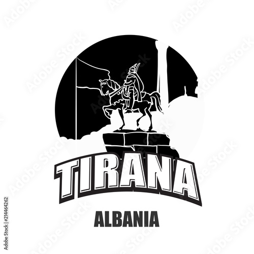 Tirana, Albania black and white logo