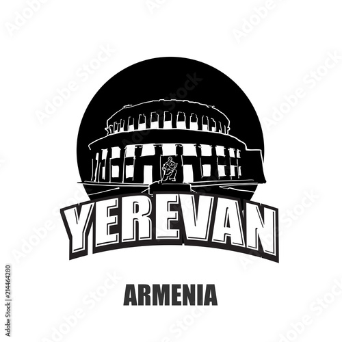 Yerevan, Armenia, black and white logo