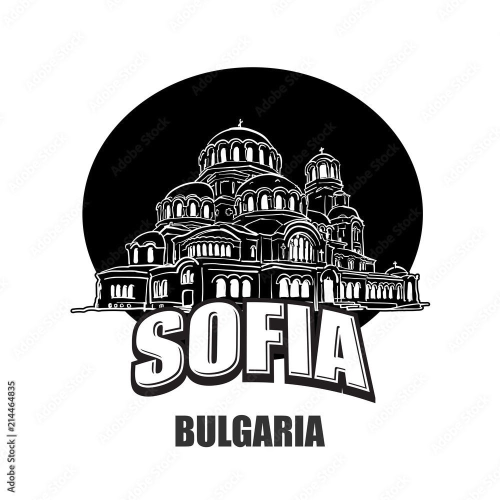 Sofia, Bulgaria, black and white logo