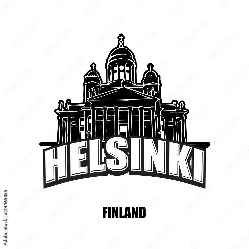 Helsinki, Finland, black and white logo