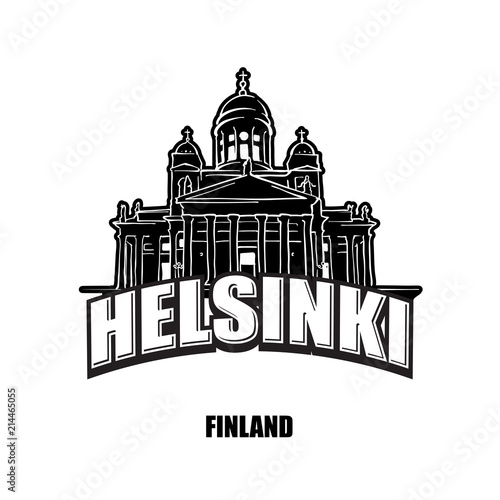 Helsinki, Finland, black and white logo