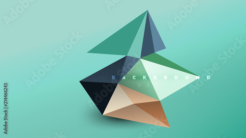 Abstract background - geometric origami style shape composition, triangular low poly design concept. Colorful trendy minimalistic illustration