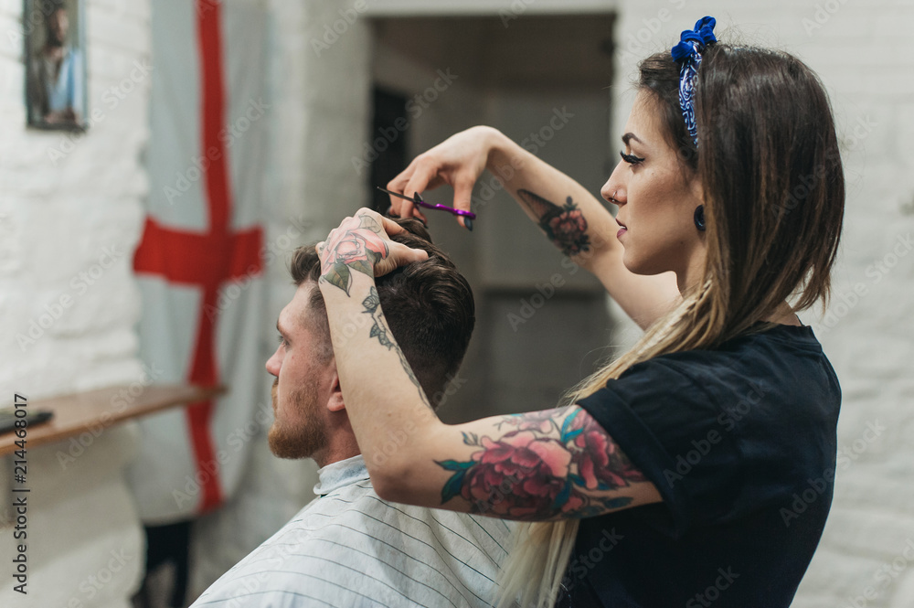 Fototapeta premium Human occupation hairdresser