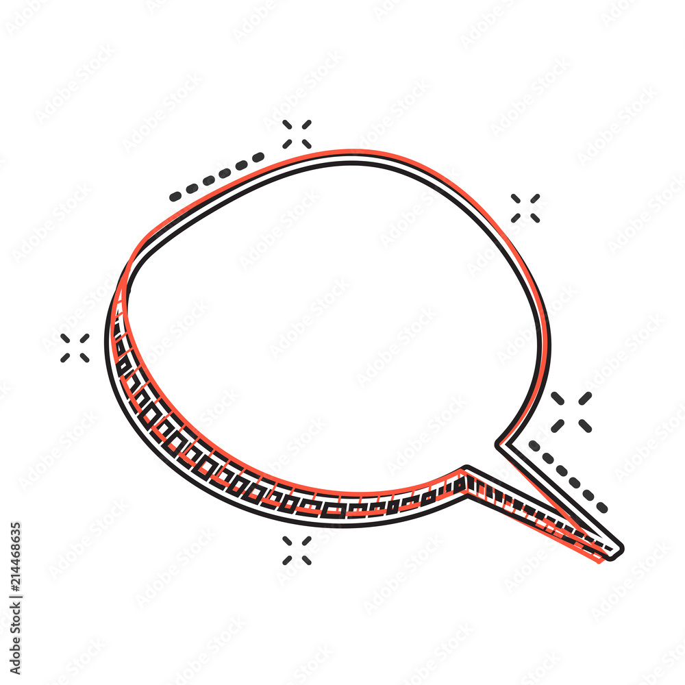 Vector cartoon speech bubble icon in comic style. Hand drawn speech ...
