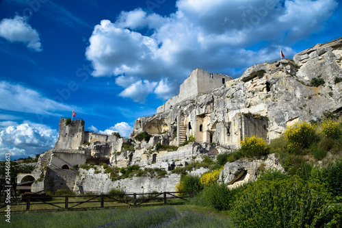 The ruins of the medieval fortress in the town of Les-Baux-De-Provence, France