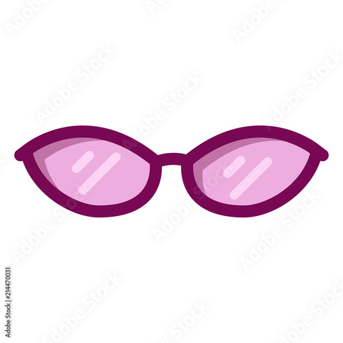 Vector Single Color Flat Icon - Pair of Purple Womens Sunglasses