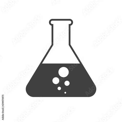 Chemisty, Test Tube Glyph Vector Icon. Isolated on the White Background. Editable EPS file. Vector illustration.
