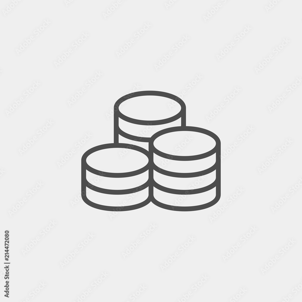Coins flat vector icon. Money flat vector icon Coins flat vector icon. Money flat vector icon