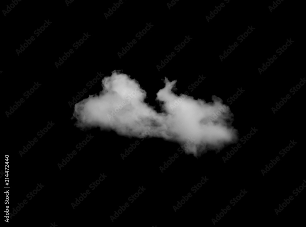 White clouds isolated on black background White clouds isolated on black background