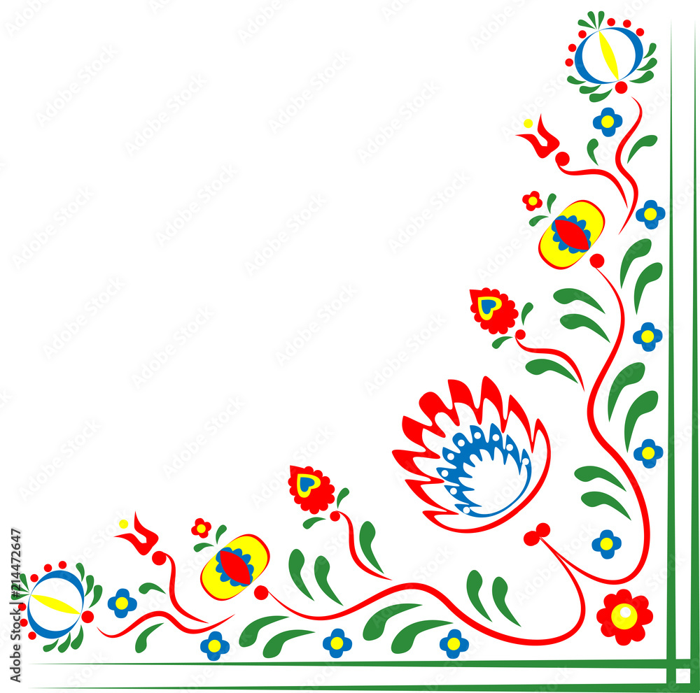 Fototapeta premium Folklore motifs of flowers 