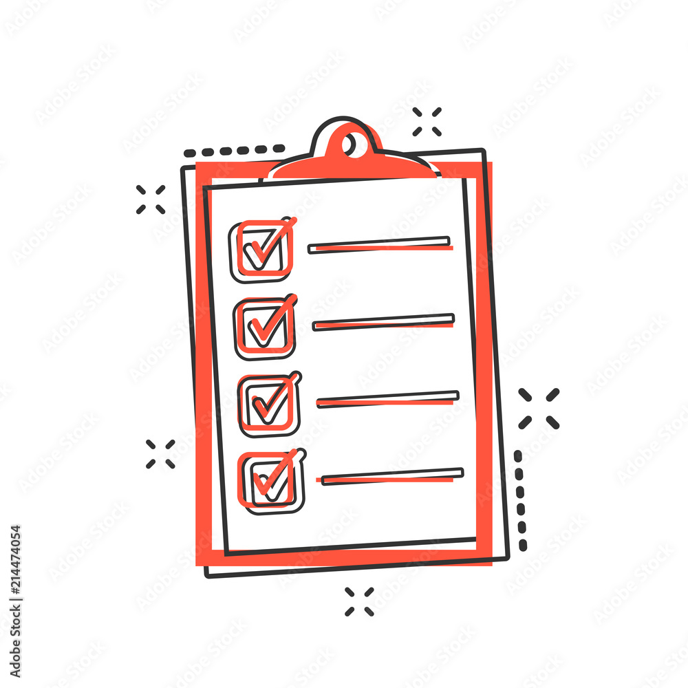 Vector cartoon to do list icon in comic style. Checklist, task list sign illustration pictogram. Reminder business splash effect concept. Vector cartoon to do list icon in comic style. Checklist, task list sign illustration pictogram. Reminder business splash effect concept.
