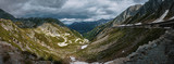 Curvy road at the Gotthard mountain pass
