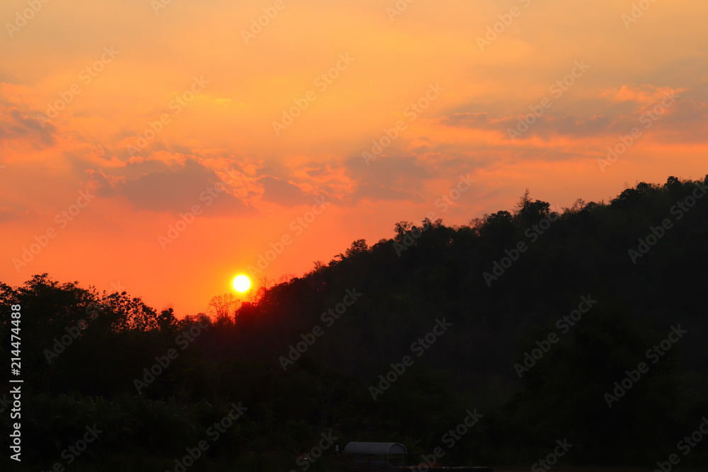 Sunset at the valley on a natural background Sunset at the valley on a natural background