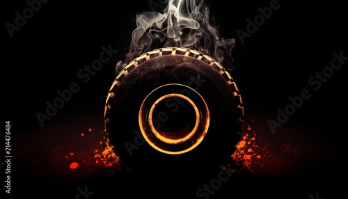 Off road tire with smoke 3d...