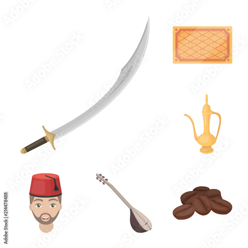 Turkey country cartoon icons in set collection for design.Travel and attractions vector symbol stock web illustration.