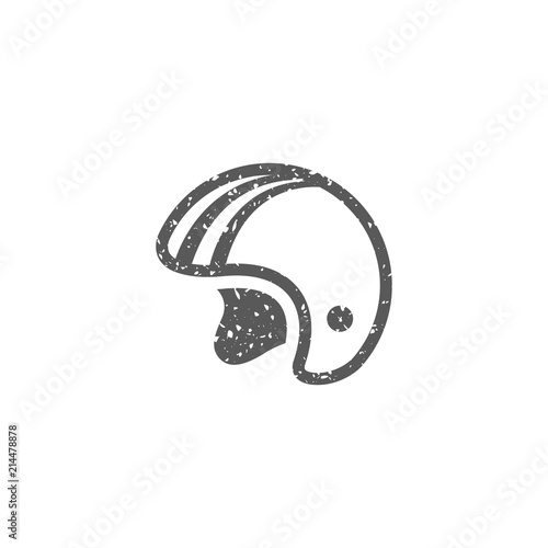 Motorcycle helmet icon in grunge texture. Vintage style vector illustration.