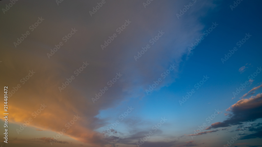 panorama of the sky after sunset