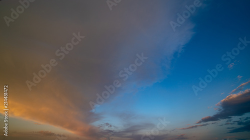 panorama of the sky after sunset