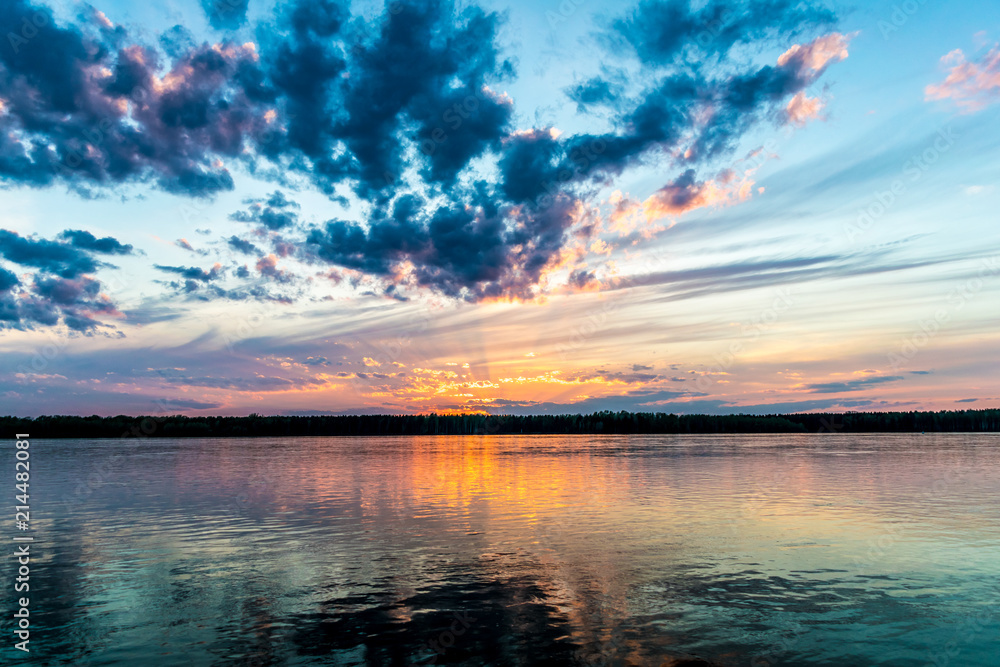 Fototapeta premium Sunset on river