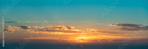 Panorama of sky at sunset or sunrise